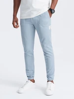 Ombre Men's structured knit sweatpants - light blue