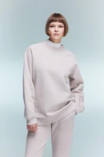 DEFACTO Oversize Wide Pattern Crew Neck Thick Basic Plain Casual Sweatshirt