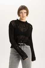 DEFACTO Relax Fit Half Turtleneck Lace Sweater