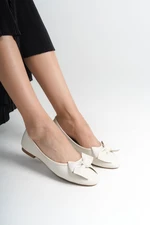 Capone Outfitters Women's Genuine Leather Ballerinas with Bow Accessories