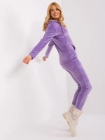 Lilac velour set with sweatshirt