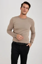 DEFACTO Regular Fit Crew Neck Basic Plain Knitwear Comfortable Knitwear Sweater