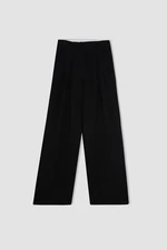 DEFACTO Wide Leg Wide Leg Pocket Darted Plain Basic Classic Woven Trousers