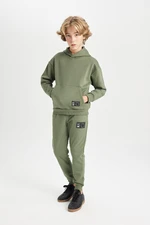 DEFACTO Boys Woven Labeled Elastic Waist Leg Pocket School Jogger Sweatpants