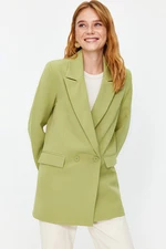 Trendyol Mint Regular Lined Double Breasted Closure Woven Blazer Jacket