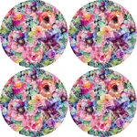 Bertoni Home Unisex's 4 Round Table Pads Set Flora