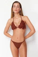 Trendyol Brown Piping Brazilian Bikini Bottom