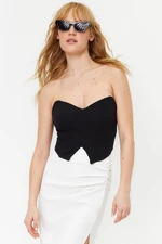 Trendyol Čierny Tkaný Bustier