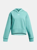 Turquoise Under Armour UA Rival Fleece Crop Hoodie