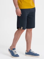 Ombre Men's rounded leg sweat shorts - navy blue