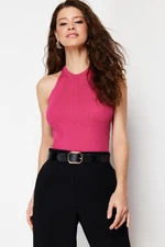 Trendyol Fuchsia Halter Neck Basic Knitwear Blouse