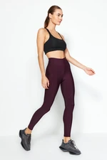 Trendyol Dark Damson Compression Full Length Knitted Sports Leggings