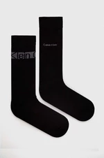 Ponožky Calvin Klein 2-pak pánske, čierna farba, 701226644