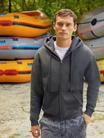 Grey Men's Hoodie Premium Fruit of the Loom