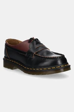 Kožené mokasíny MM6 Maison Margiela MM6 Maison Margiela x Dr. Martens dámské, vínová barva, na plochém podpatku, S66WR0029.P8031