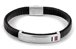 Tommy Hilfiger Moderný čierny kožený náramok 2790349