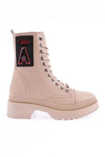 DGN K9062 Women's Lace-Up Emblem Detail Boots.