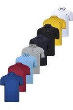 SET OF EIGHT T8586 DEWBERRY MEN'S T-SHIRT-BLACK-WHITE-NAVY-BURGUNDY-GREY-LIGHT BLUE-YELLOW-SAKS