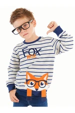 Denokids Fox Striped Boy's Long Sleeve Sweatshirt