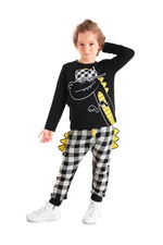 Denokids Rap Dino Boy's T-shirt Plaid Trousers Set