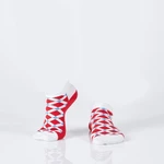 Men's red short socks with diamonds