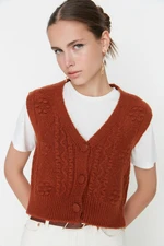 Trendyol Taba Knitted Detailed Knitwear Sweter