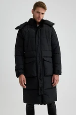 DEFACTO Water Repellent Hooded Zippered Double Pocket Coat Parka