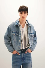 DEFACTO Relax Fit Buttoned Pocket Jean Jacket