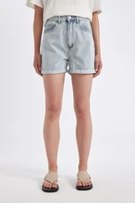 DEFACTO Mom Fit High Waist Folded Leg Jean Shorts