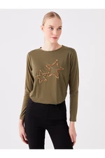 LC Waikiki Crew Neck Embroidered Long Sleeve Women's Blouse