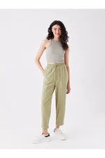 LC Waikiki Plain Linen Blend Women's Trousers with Elastic Waist