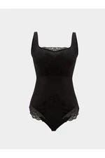 LC Waikiki Lace Detailed Velvet Bodysuit