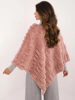 Women's dark pink fur poncho