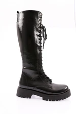 DGN 21519-22K Women's Lace-up Long Boots Boots