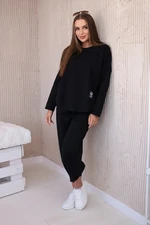 Set of sweatshirt and pants punto Black