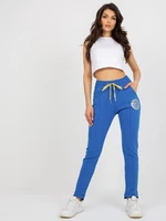 Dark blue sweatpants with appliqué