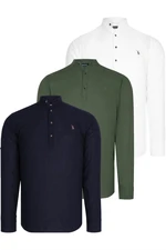 TRIPLE SET G783 DEWBERRY JUDGE COLLAR SHIRT-NAVY-WHITE-KHAKI