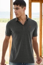 T8586 DEWBERRY MEN'S POLO NECK T-SHIRT-ANTHRACITE-2