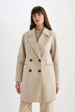 DEFACTO Windproof Oversize Wide Cut Double Breasted Buttoned Long Cashmere Coat A0922ax24wn