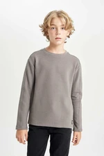 DEFACTO Boy Regular Fit Crew Neck Long Sleeve Basic Plain T-Shirt