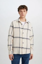 DEFACTO Modern Fit Polo Collar Lumberjack Long Sleeve Shirt