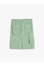 Koton 4SKG70013AD Cotton Girl's Skirt GREEN