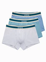 Ombre Classic fit men's boxer shorts with decorative elastic waistband - 3-pack mix OM-UNBO