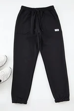 Trendyol Black Regular Fit Label Appliqued Pocket Stitched Sweatpants