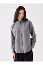 LC Waikiki Plain Long Sleeve Oversize Women's Lumberjack Shirt Jacket