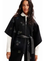 Black women's patterned poncho Desigual Threadflor Milan - Women's