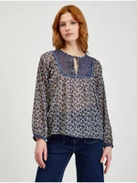 Dark blue Women's Patterned Blouse ORSAY - Women