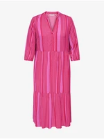 Pink Ladies Striped Shirt Maxi-Dress ONLY CARMAKOMA Marrakes - Ladies