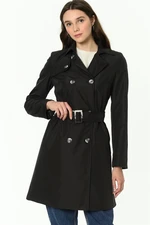 Z6642 DEWBERRY WOMEN'S TRENCH COAT-BLACK