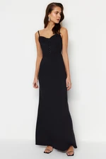 Trendyol Black Lined Evening Dress